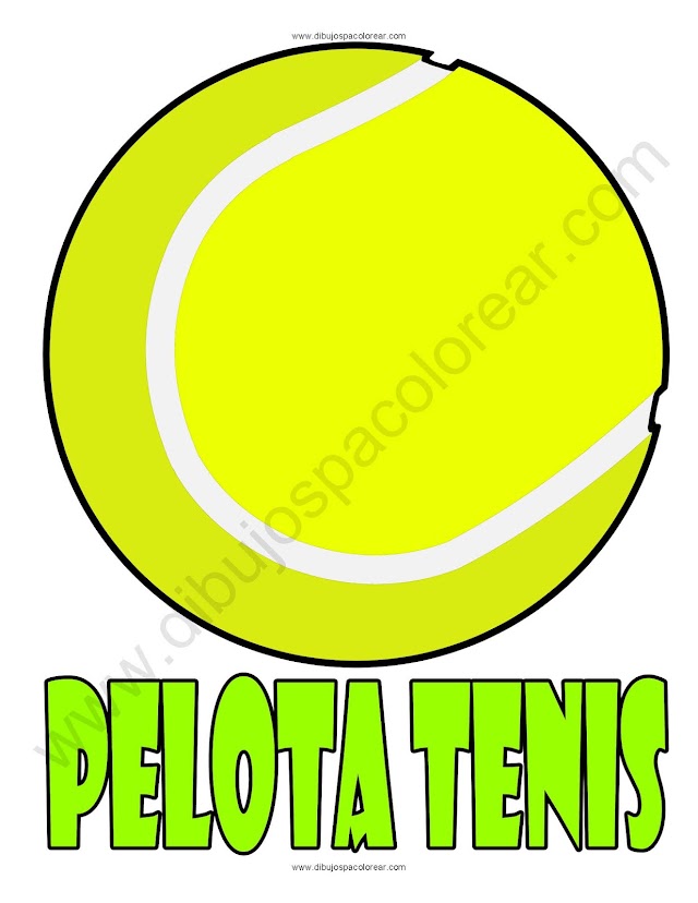pelota de tenis dibujo a color o para colorear